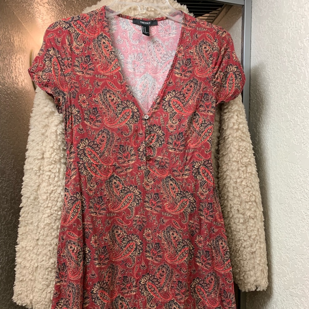 Paisley deep red dress